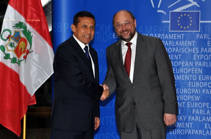 Presidente Ollanta Humala se reunió con el presidente del Parlamento Europeo, Martin Schulz, en Francia