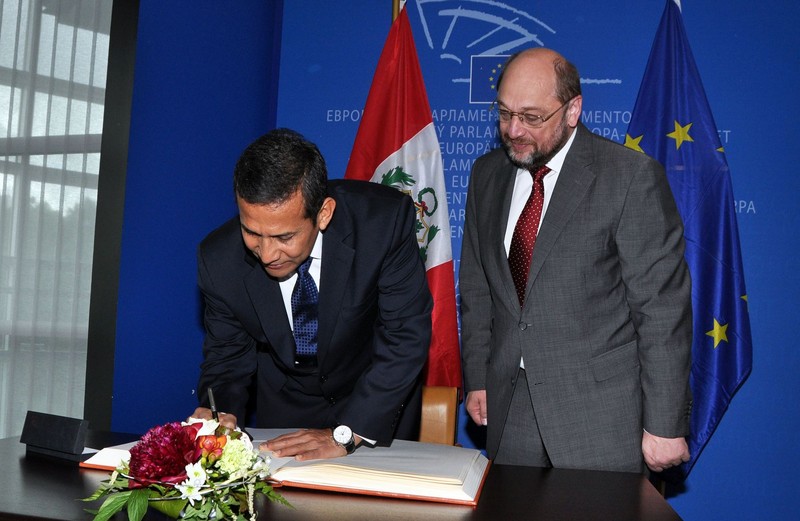 Presidente Ollanta Humala se reunió con el presidente del Parlamento Europeo, Martin Schulz, en Francia