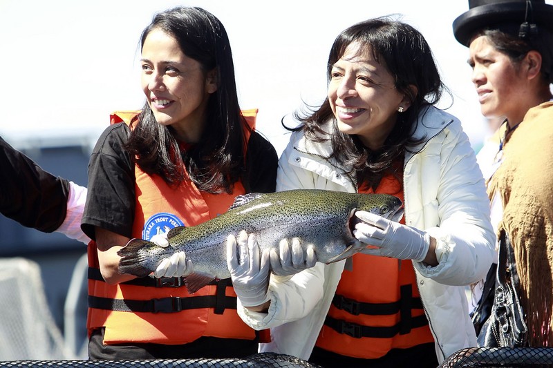 Primera Dama Nadine Heredia en el lanzamiento de la marca colectiva 'Andean Trout' (trucha andina) en Puno