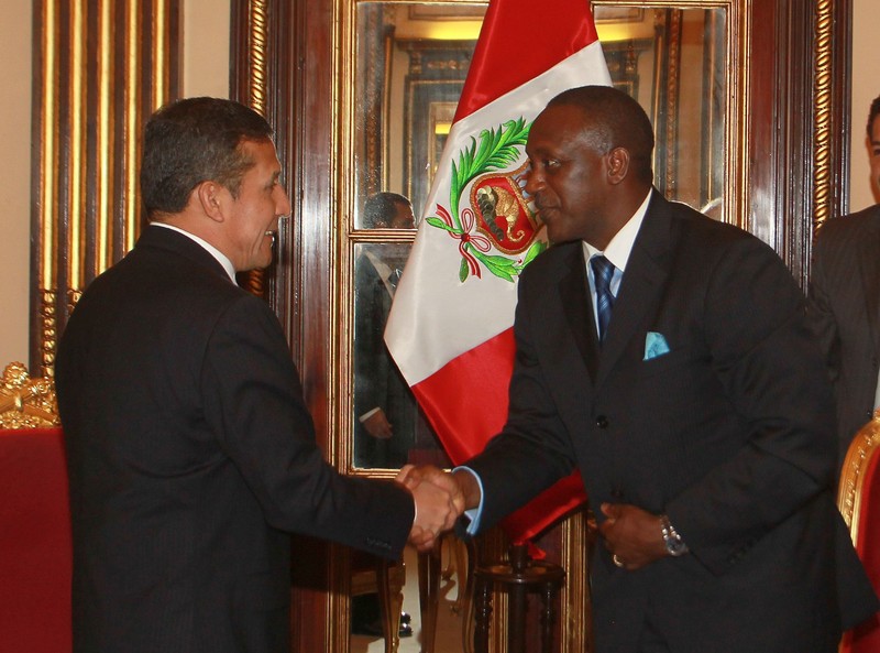 Presidente Ollanta Humala recibio a Director de la ONUDI Kandeh Yumkella en palacio de gobierno