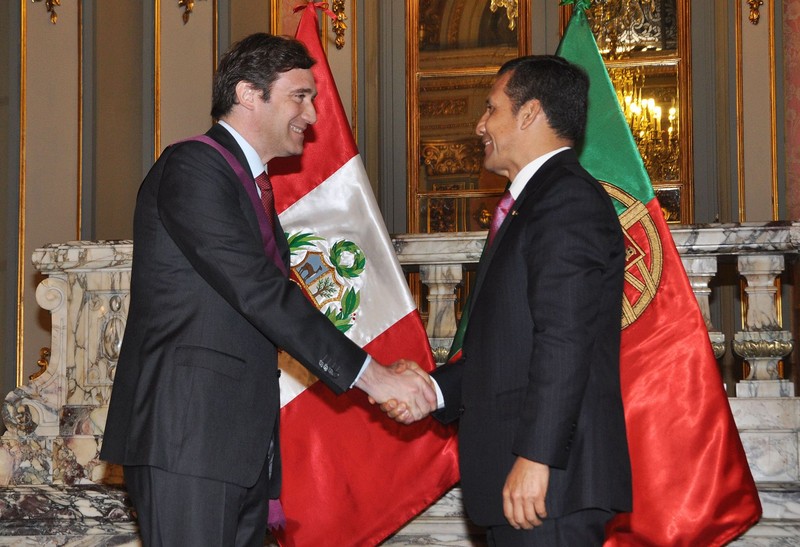 Presidente Ollanta Humala recibió al Primer Ministro de Portugal, Pedro Passos Coelho, quien llegó a nuestro país en visita oficial