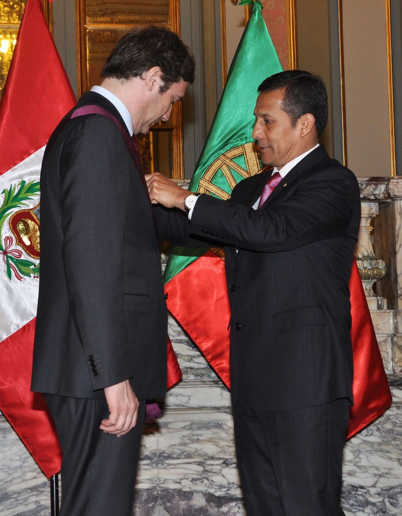 Presidente Ollanta Humala recibió al Primer Ministro de Portugal, Pedro Passos Coelho, quien llegó a nuestro país en visita oficial