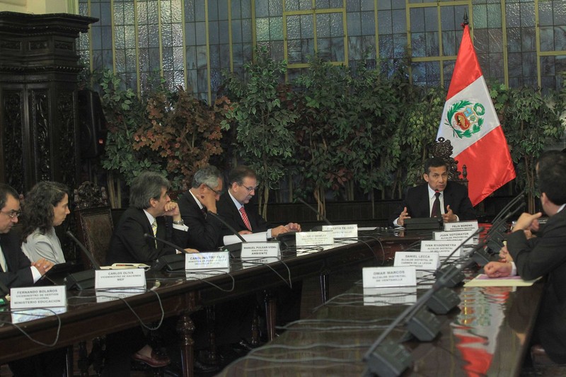 Presidente Ollanta Humala se reúne con autoridades de la provincia Constitucional del Callao en palacio de gobierno