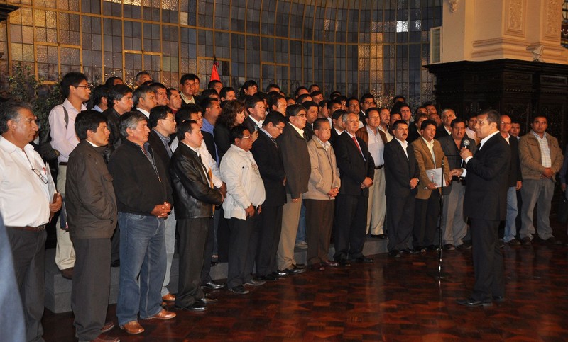 Jefe de Estado, Ollanta Humala, se reunió con Alcaldes de Cajamarca en Palacio de Gobierno
