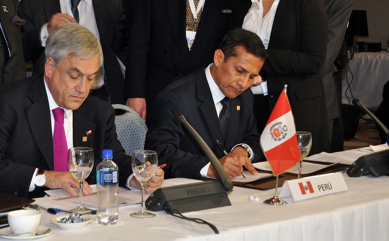 Presidente de la República, Ollanta Humala, durante la reunión extraordinaria de la Unión de Naciones Suramericanas