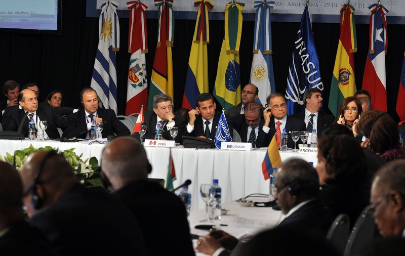 Presidente de la República, Ollanta Humala, durante la reunión extraordinaria de la Unión de Naciones Suramericanas