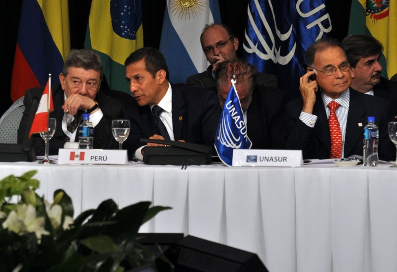 Presidente de la República, Ollanta Humala, durante la reunión extraordinaria de la Unión de Naciones Suramericanas