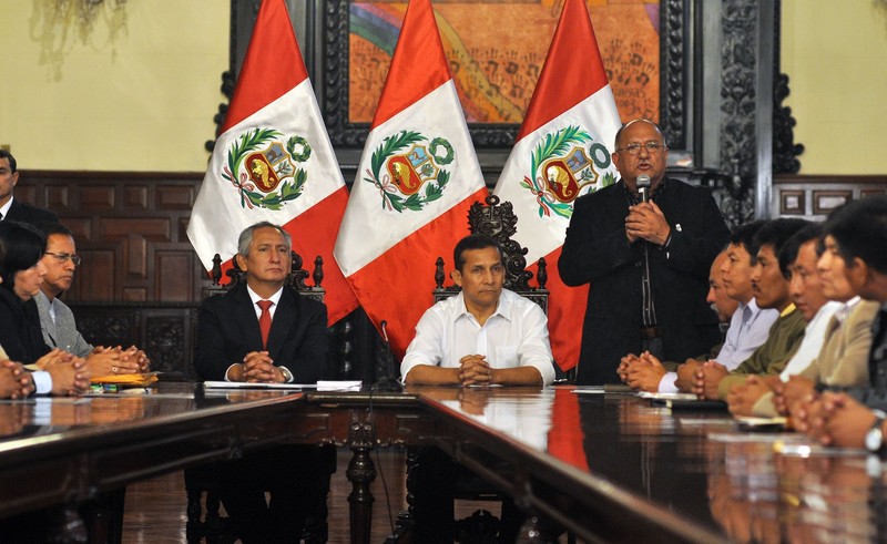 Presidente Ollanta Humala  participó en la ceremonia de suscripción de convenios de financiamiento de proyectos de inversión pública