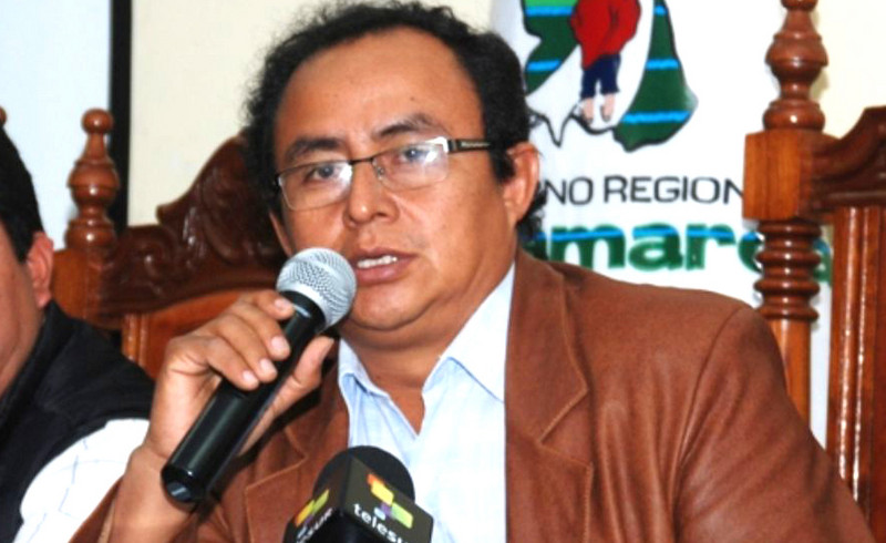 Conferencia de prensa del Presidente Regional de Cajamarca, Gregorio Santos