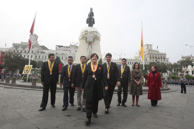 Susana Villarán, preside en la Plaza San Martín actos públicos por el 191 aniversario de la Declaración de la Independencia del Perú