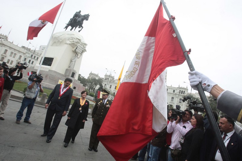 Susana Villarán, preside en la Plaza San Martín actos públicos por el 191 aniversario de la Declaración de la Independencia del Perú