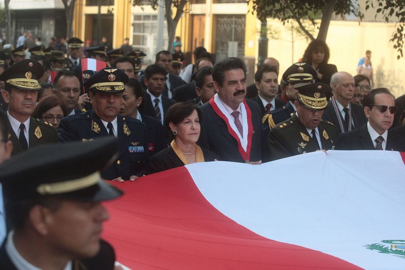 Susana Villarán, preside en la Plaza San Martín actos públicos por el 191 aniversario de la Declaración de la Independencia del Perú