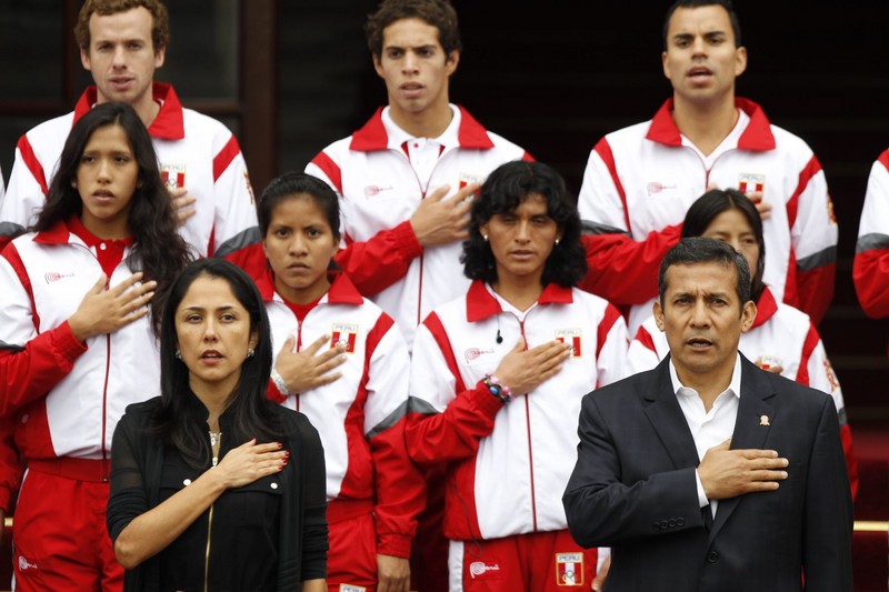 Jefe de Estado, Ollanta Humala, despide en palacio de gobierno a la delegación nacional que participará en Olimpiadas de Londres 2012