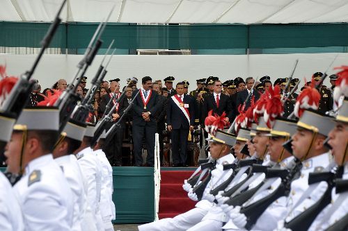 El presidente de la República, Ollanta Humala Tasso, participa en la ceremonia por el 23 aniversario de creación de la Policía Nacional del Perú, en Chorrillos