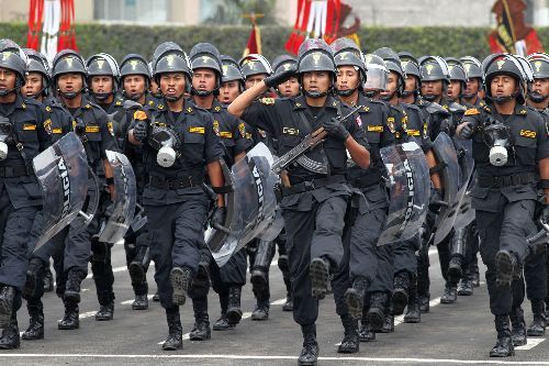 El presidente de la República, Ollanta Humala Tasso, participa en la ceremonia por el 23 aniversario de creación de la Policía Nacional del Perú, en Chorrillos