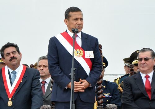 El presidente de la República, Ollanta Humala Tasso, participa en la ceremonia por el 23 aniversario de creación de la Policía Nacional del Perú, en Chorrillos