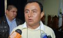Gregorio Santos, el polémico Presidente Regional de Cajamarca, brindando declaraciones a la prensa.