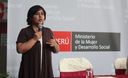 Ministra de La Mujer, Ana Jara, durante ceremonias en sede del Mimdes.
