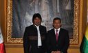 Presidente de la República, Ollanta Humala, en importante reunión con su homólogo boliviano Evo Morales, en la ciudad de Cusco.