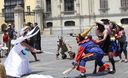 Lanzamiento del Carnaval de Rioja, en Palacio de Gobierno. Danza representa el día del Corpus Christi, donde se refleja la lucha entre el Bien y el Mal