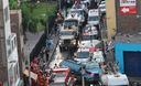 Incendio de grandes proporciones en centro comercial Mesa Redonda ubicado en la cuadra 10 del jirón Paruro en el Centro de Lima.