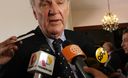 El canciller de Perú, José Antonio García Belaunde en declaraciones a los periodistas de diferentes medios de comunicación.