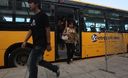 Buses alimentadores del Metropolitano en la estación Naranjal en el distrito de Comas.
