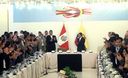 Ollanta Humala da la bienvenida a su homólogo  de Ecuador Rafael Correa e inauguran Gabinete binacional en la ciudad de Chiclayo.