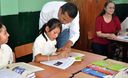 Ollanta Humala en la símbolica inauguración del año escolar en el colegio San Francisco de Asís en el distrito de Pachacamac.