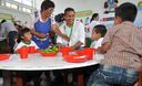 Ollanta Humala y Primera Dama Nadine Heredia,participan en la distribución de los almuerzos escolares en  San Juan Bautista, en Huaral
