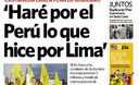 Portada de los diarios de Lima, 13 de enero de 2011