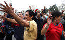 Simpatizantes del líder de Gana Perú,Ollanta Humala