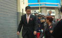 Congresista  Kenji Fujimori en la avenida abancay
