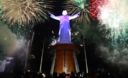 Inauguración del Cristo del Pacifico, en el Morro Solar en Chorrillos