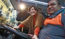 La Alcaldesa de Lima Susana Villarán,Visita el nuevo Bus patrón