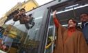 La Alcaldesa de Lima Susana Villarán,Visita el nuevo Bus patrón