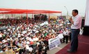Ollanta Humala participó en ceremonia de entrega de pistas y veredas de calles internas en asentamiento humano en la zona M de Huaycán en Lima