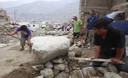 Limpieza de escombros tras el huaico que afectó el Asentamiento Humano Mariscal Castilla en el distrito de Chosica de Lima