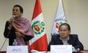 La ministra de la Cultura, Susana Baca, en conferencia de prensa