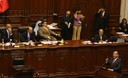 Ministro del Interior, Daniel Lozada, dirigiéndose a la representación nacional en el Pleno del Congreso de la República