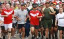 Presidente Ollanta Humala trotando en la Vía Expresa