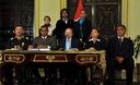 Presidente del Consejo de Ministros, Salomón Lerner, en onferencia de prensa sobre seguridad ciudadana