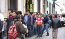 Las colas en el Poder Judicial en plena avenida Abancay en el centro de Lima