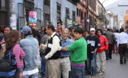 Las colas en el Poder Judicial en plena avenida Abancay en el centro de Lima