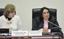La ministra Aída García Naranjo en el marco de una conferencia de prensa