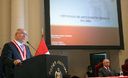 Presidente del Poder Judicial, César San Martín, en una conferencia en el palacio de Justicia