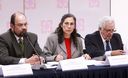 La ministra de Educación Patricia Salas en una confrenecia de prensa en la sede del Ministerio de Educación