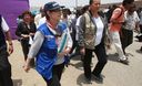 La alcaldesa de Lima Susana Villarán en Barrios Altos en el marco de una de sus jornadas