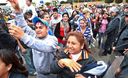 Hinchas de Peru poco antes del encuentro ante Paraguay