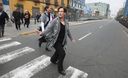 La alcaldesa Susana Villarán, viajando en el Metropolitano y caminando por el centro de Lima